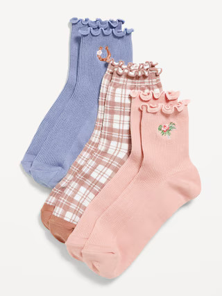Ruffled Crew Sock 3-Pack for Women | Old Navy (US)
