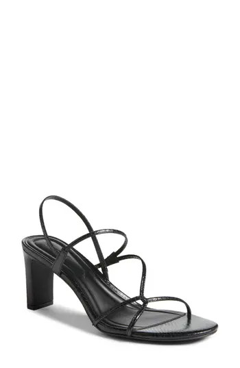Open Edit Pia Slingback Sandal in Black Snake at Nordstrom Rack, Size 6.5 | Nordstrom Rack