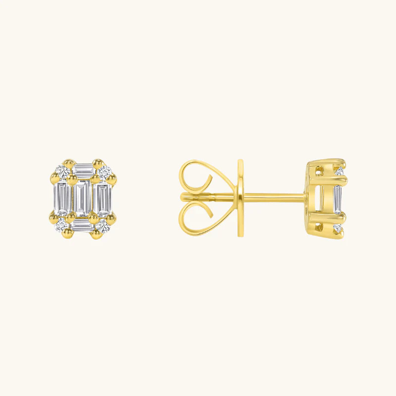 Baguette Stud Illusion Earrings | Happy Jewelers