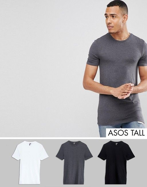 ASOS DESIGN Tall muscle fit t-shirt 3 pack SAVE | ASOS US