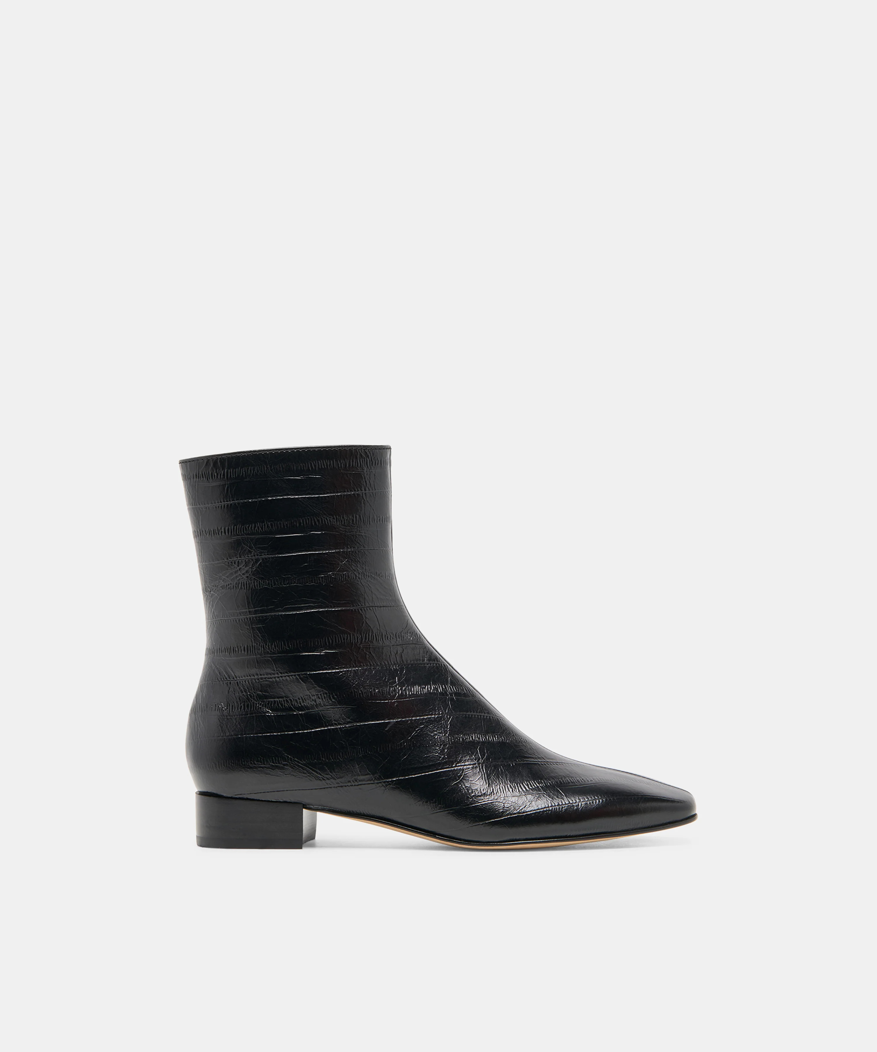 Tarine Booties in Noir Embossed Leather Size 9.5 By Dolce Vita | DolceVita.com