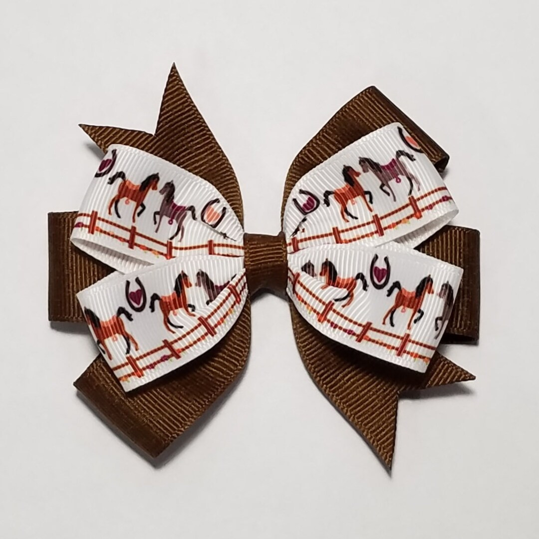3.5" Horse Hair Bow *you Choose Solid Bow Color* - Etsy | Etsy (US)