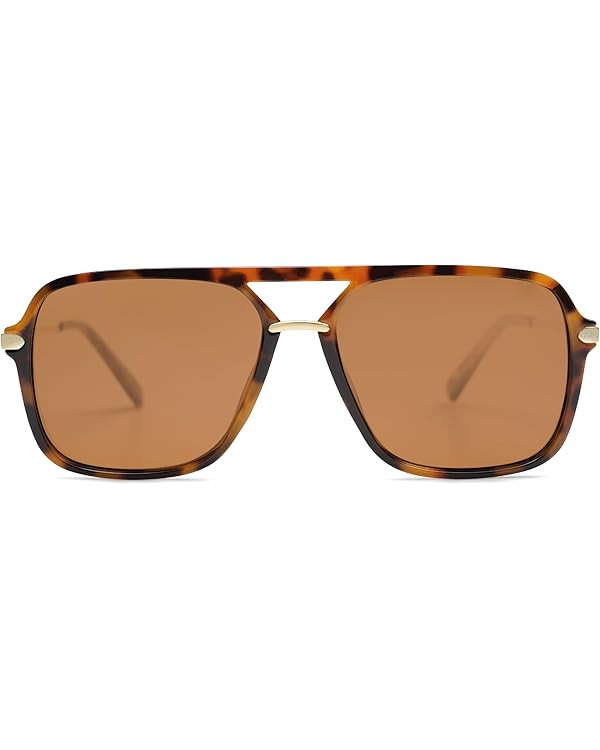 SOJOS Sunglasses for Women & Men, Square, Retro, Polarized Lens, Trendy Aviator, 90s Shades | Amazon (US)