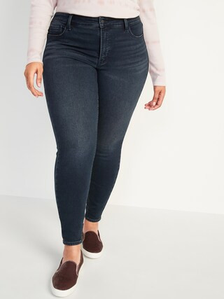 High-Waisted Secret-Slim Pockets Rockstar Built-In Warm Super Skinny Plus-Size Jeans | Old Navy (US)