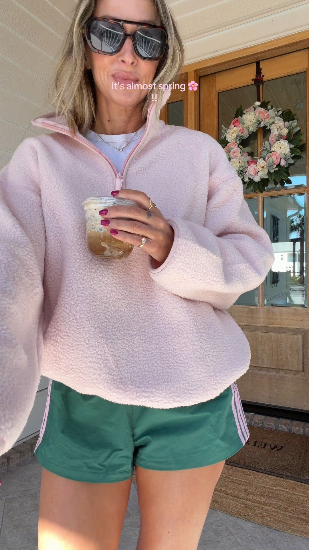 (Almost) spring ootd! 🌸 wearing M fleece, XS shorts! 

#LTKootd