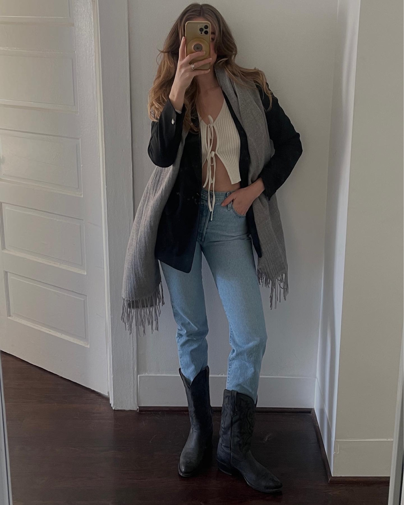 love this is a classic fit with a little twist! 

everyday style, ootd, winter fashion, minimalist fashion, casual style, outfit inspo, outfit inspiration, cowboy boots, blazer, levi’s  

#LTKfit #LTKSeasonal #LTKunder50