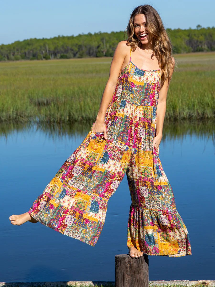 Zoe Wide-Leg Jumpsuit - Mandala Patchwork | Natural Life