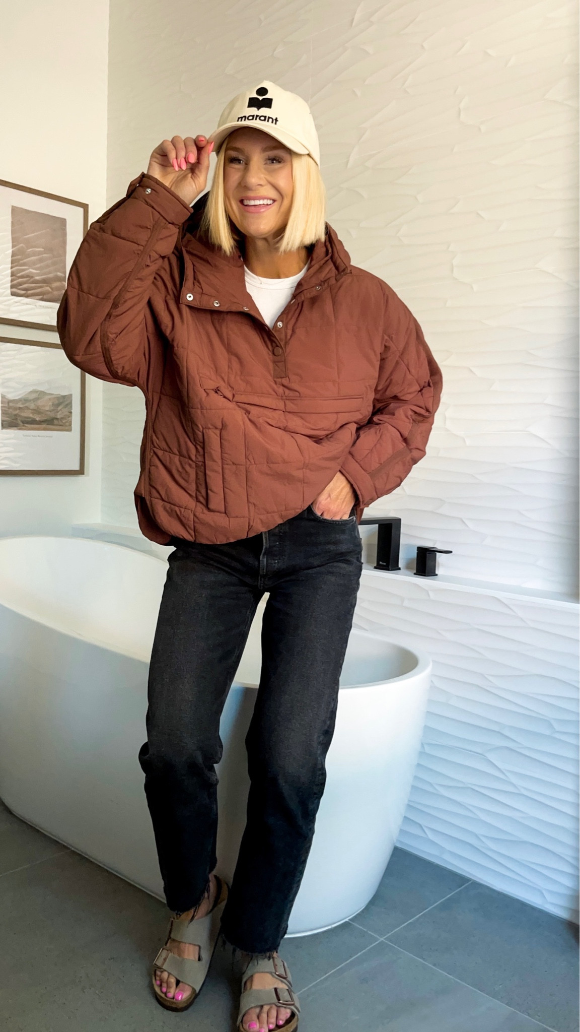 Quilted, down pullover. So warm and the perfect oversized fit! More colors. 
A pair of jeans I reach for over & over. Has the slightest stretch for comfort. White & blue denim too.
Black joggers I have and wear ALL the time. Most worn Lulu purchase,  ever.
Wearing small in pullover,
Size 27 in jeans (run TTS)
Joggers run tts, wearing 6

#LTKstyletip #LTKSale #LTKSeasonal