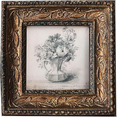 SIKOO Vintage Picture Frames 3×3 Small Antique Ornate Photo Frame,Bronze Gold Mini Frames, Table... | Amazon (US)