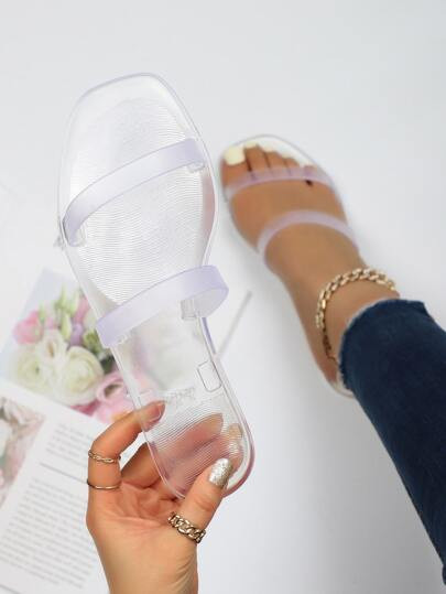 Clear Double Strap Slides | SHEIN