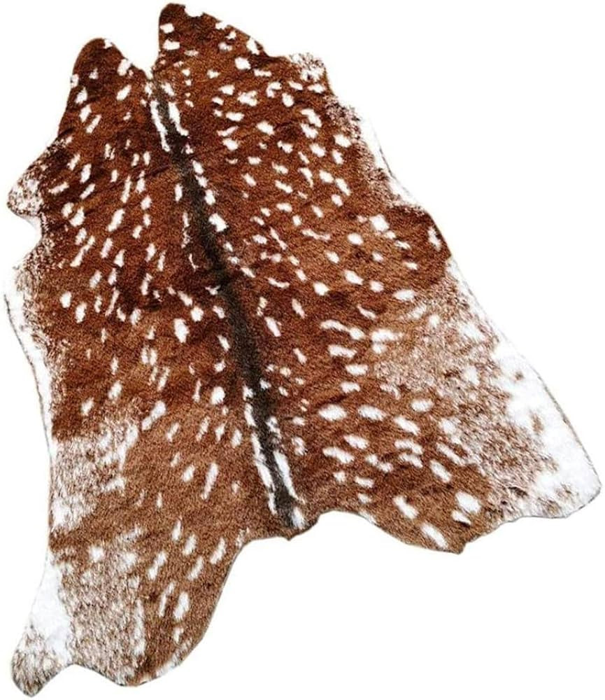 Faux Fur Deer Hide Rug, Animal Deer Skin Cowhide Area Rug Animals Mat Non-Slip Deer Rug for Home ... | Amazon (US)