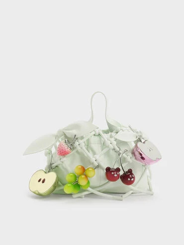 Ally Ruched Slouchy Knotted Bag & Fruit Charms Set
    
         - Mint Sorbet | Charles & Keith AU