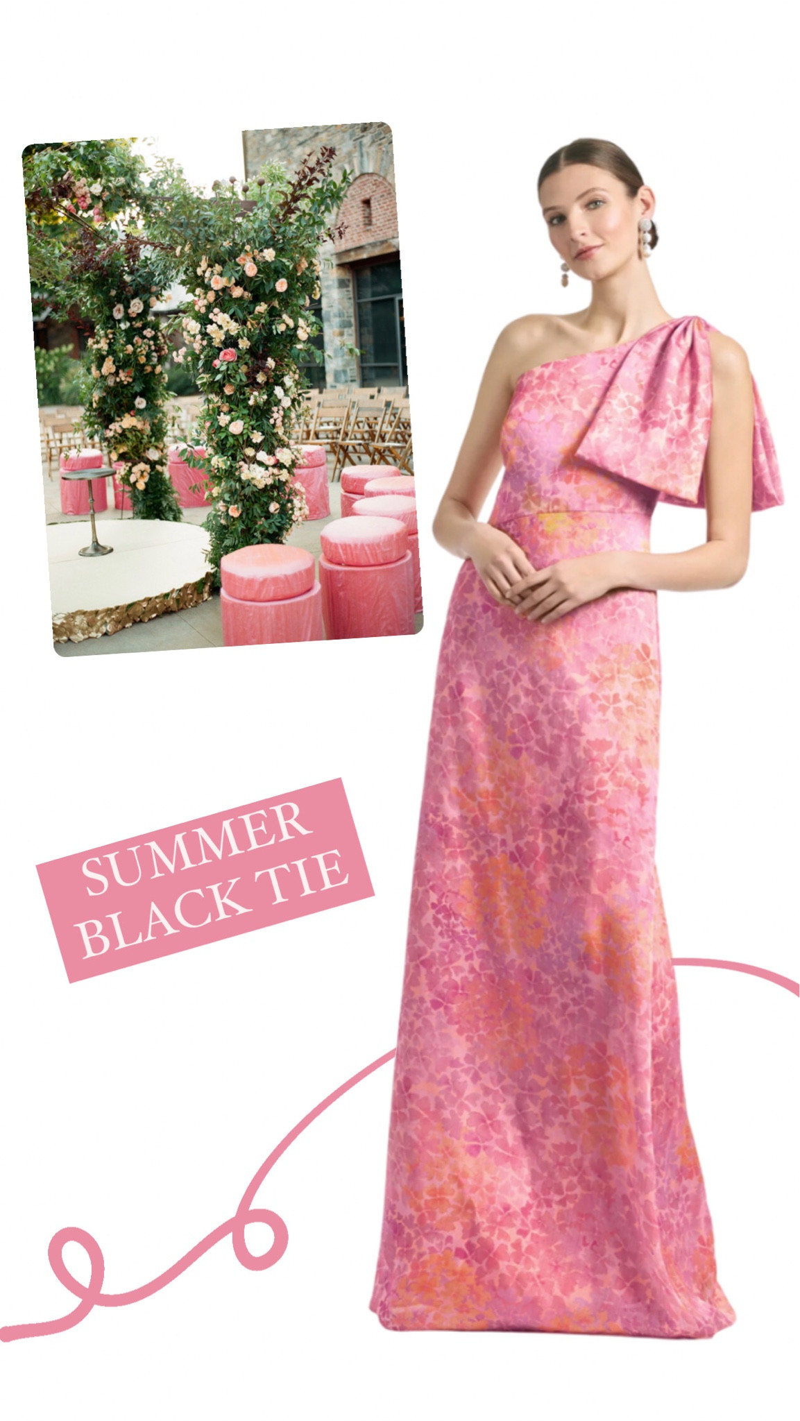 Summer wedding - black tie wedding guest dress. Bow sleeve, printed, blush, orange, floral, feminine, silk, flowy, pastel

#LTKwedding #LTKsalealert #LTKSeasonal