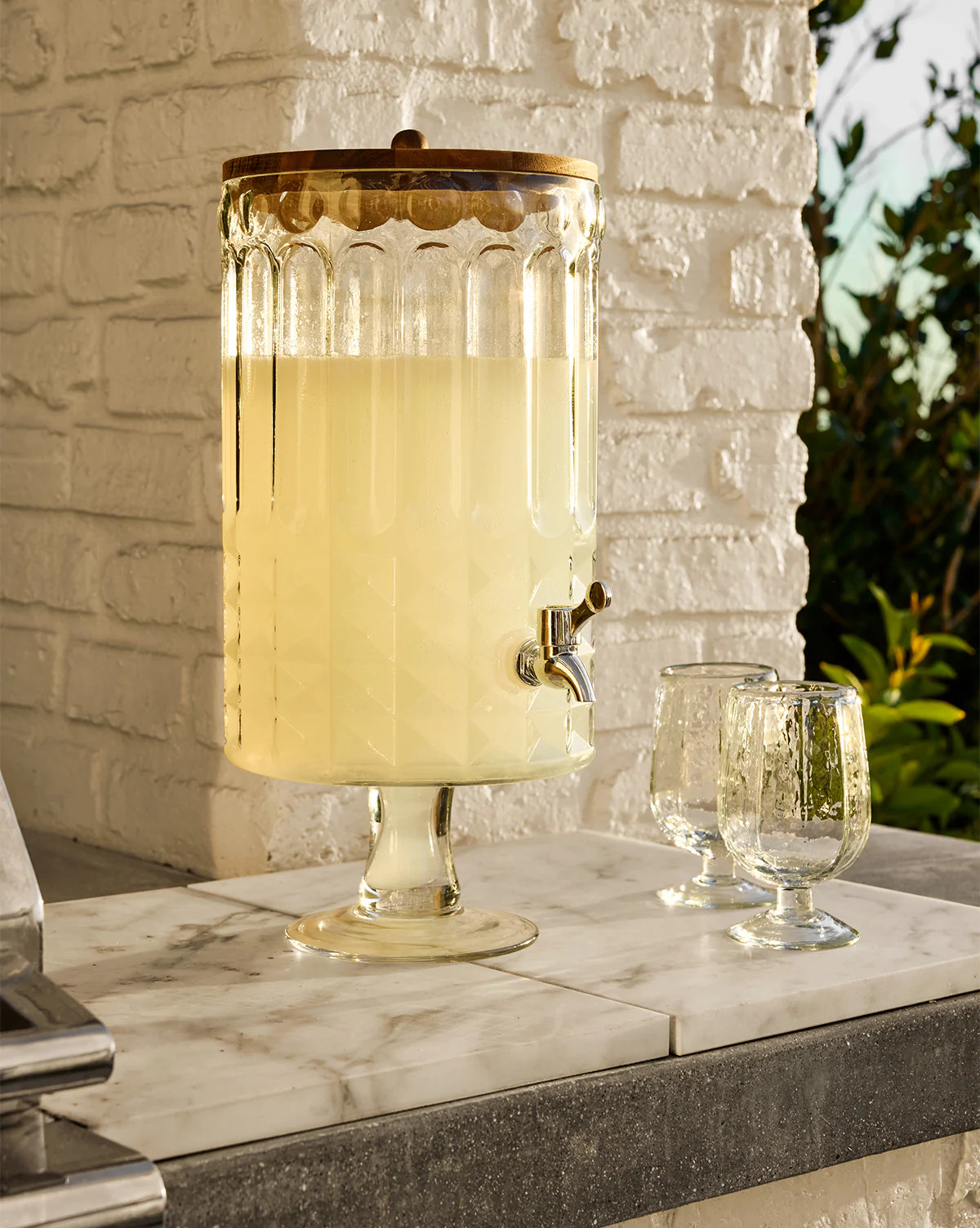 Glass Footed Beverage Dispenser | McGee & Co. (US)