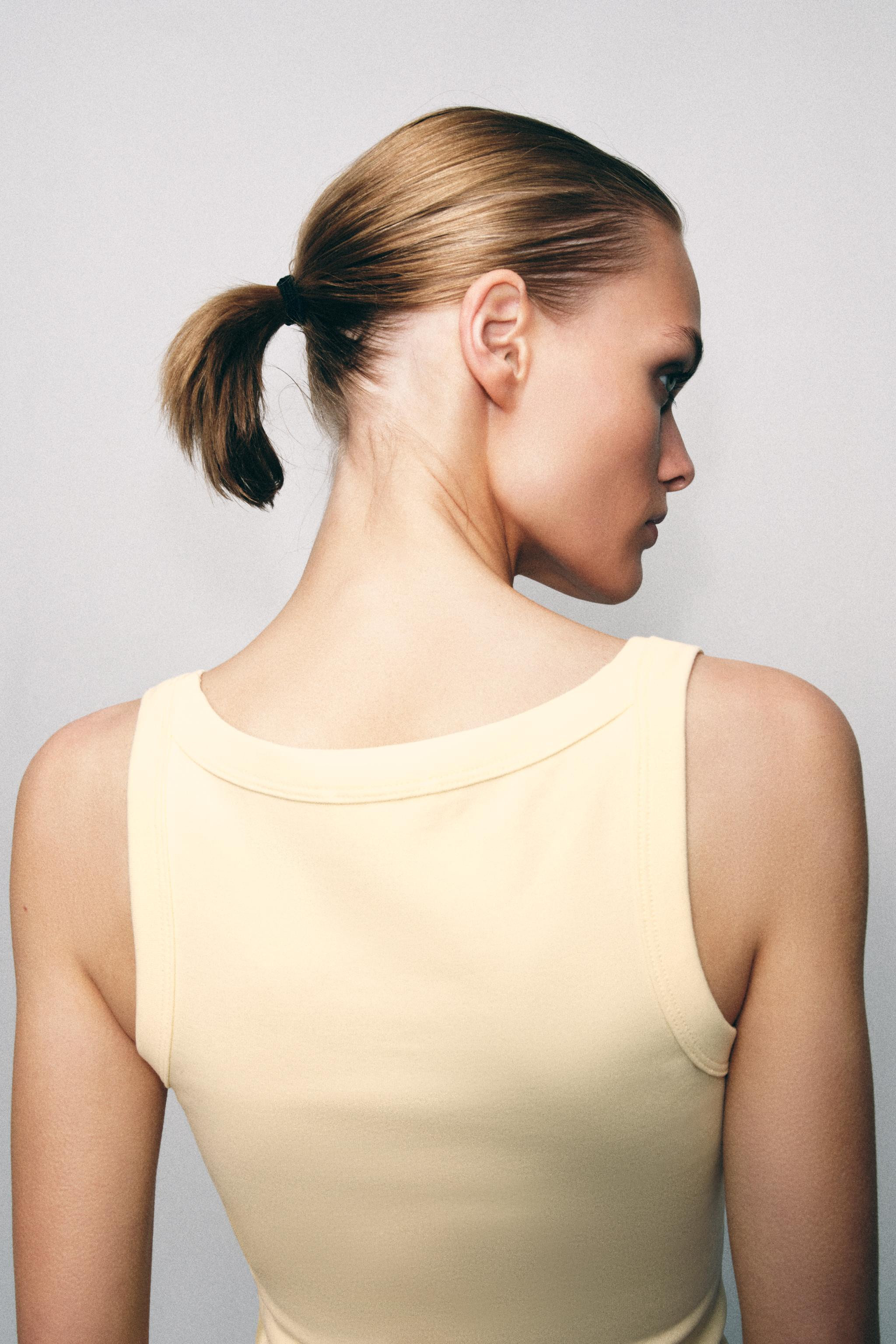 COTTON SLEEVELESS T-SHIRT | Zara US