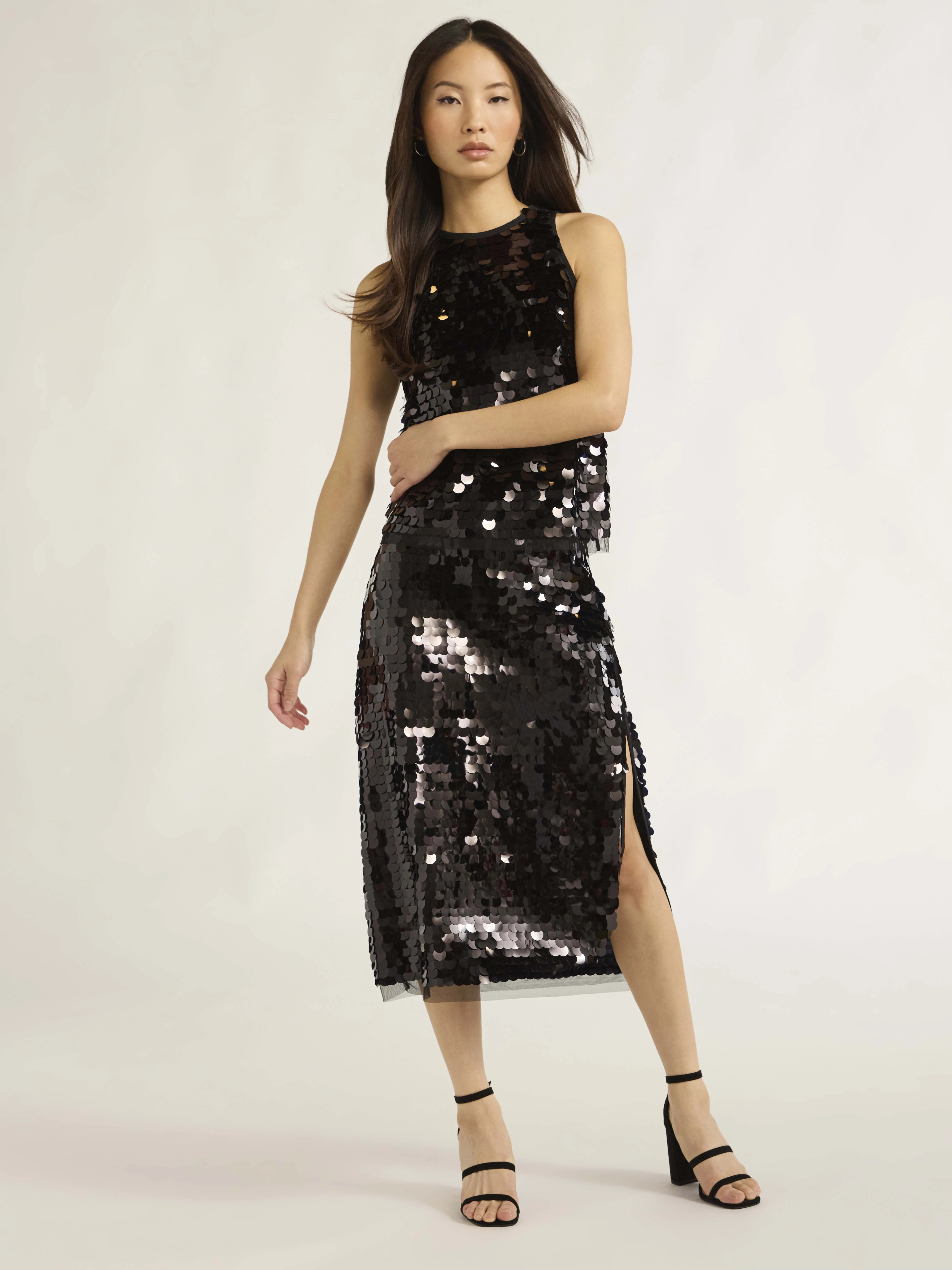 Scoop Women's & Women's Plus Paillette Sequin Midi Skirt, Sizes XS-4X | Walmart (US)