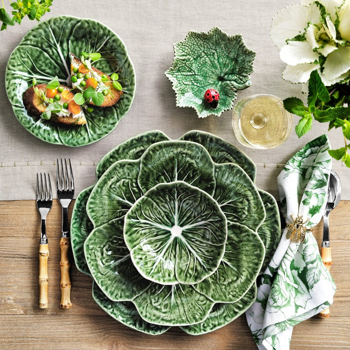 Bordallo Pinheiro Cabbage Chargers | Williams-Sonoma