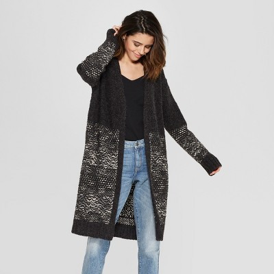 Women's Jacquard Duster Cardigan - Universal Thread™ Black | Target