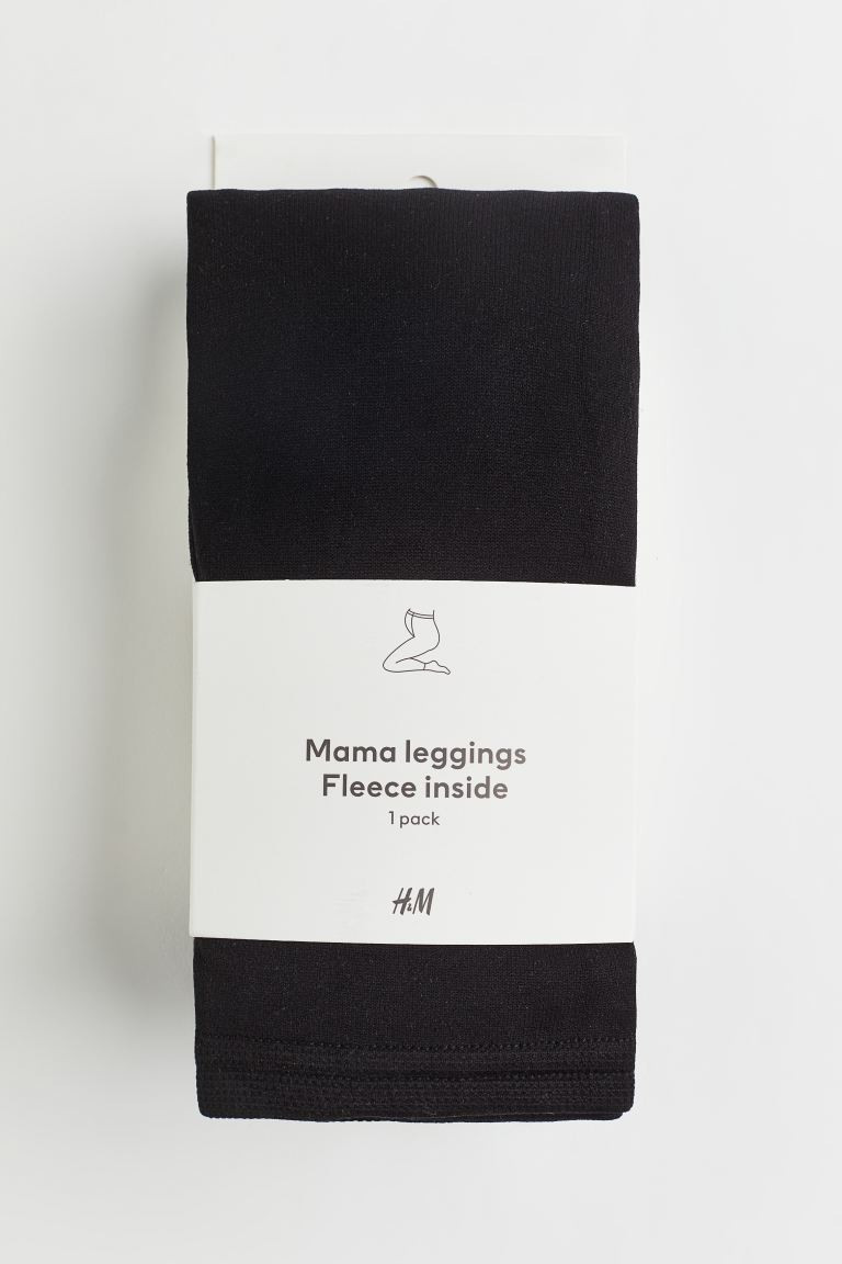 MAMA Fleece leggings - Black - Ladies | H&M GB | H&M (UK, MY, IN, SG, PH, TW, HK)