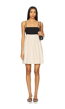 Elodie the Label Percy Linen Dress in Ecru & Black from Revolve.com | Revolve Clothing (Global)