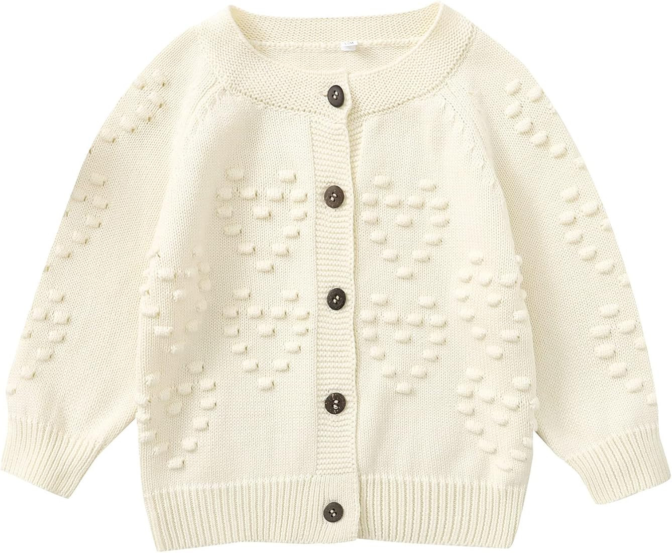 Danna Belle Toddler Baby Girls Long Sleeve Button Down Cardigan Sweater Fall Outfit 1-5Years | Amazon (US)