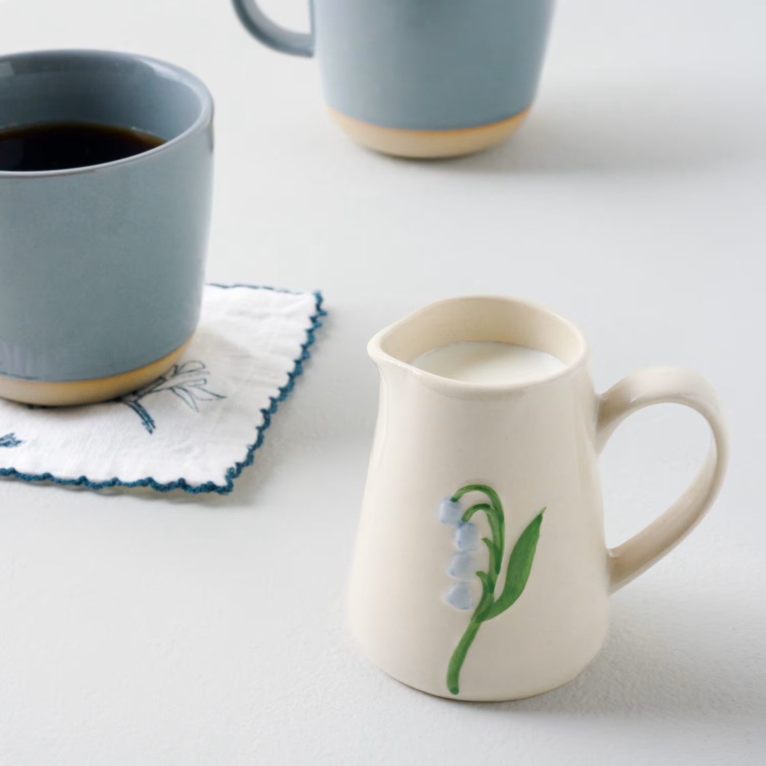 Stoneware Floral Creamer | Magnolia