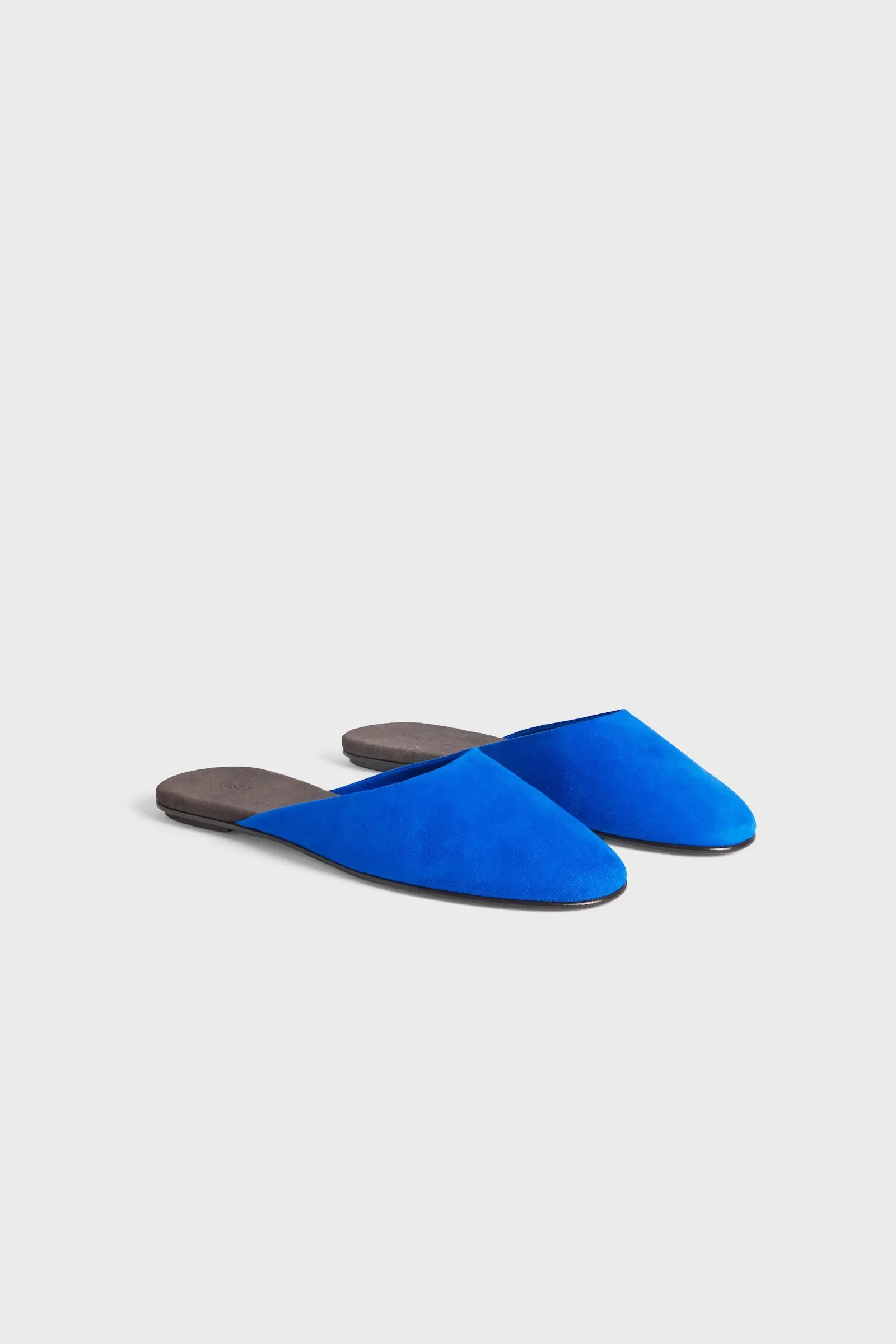 LESET Romy Mule in Leset Blue Chocolate in Suede | LESET