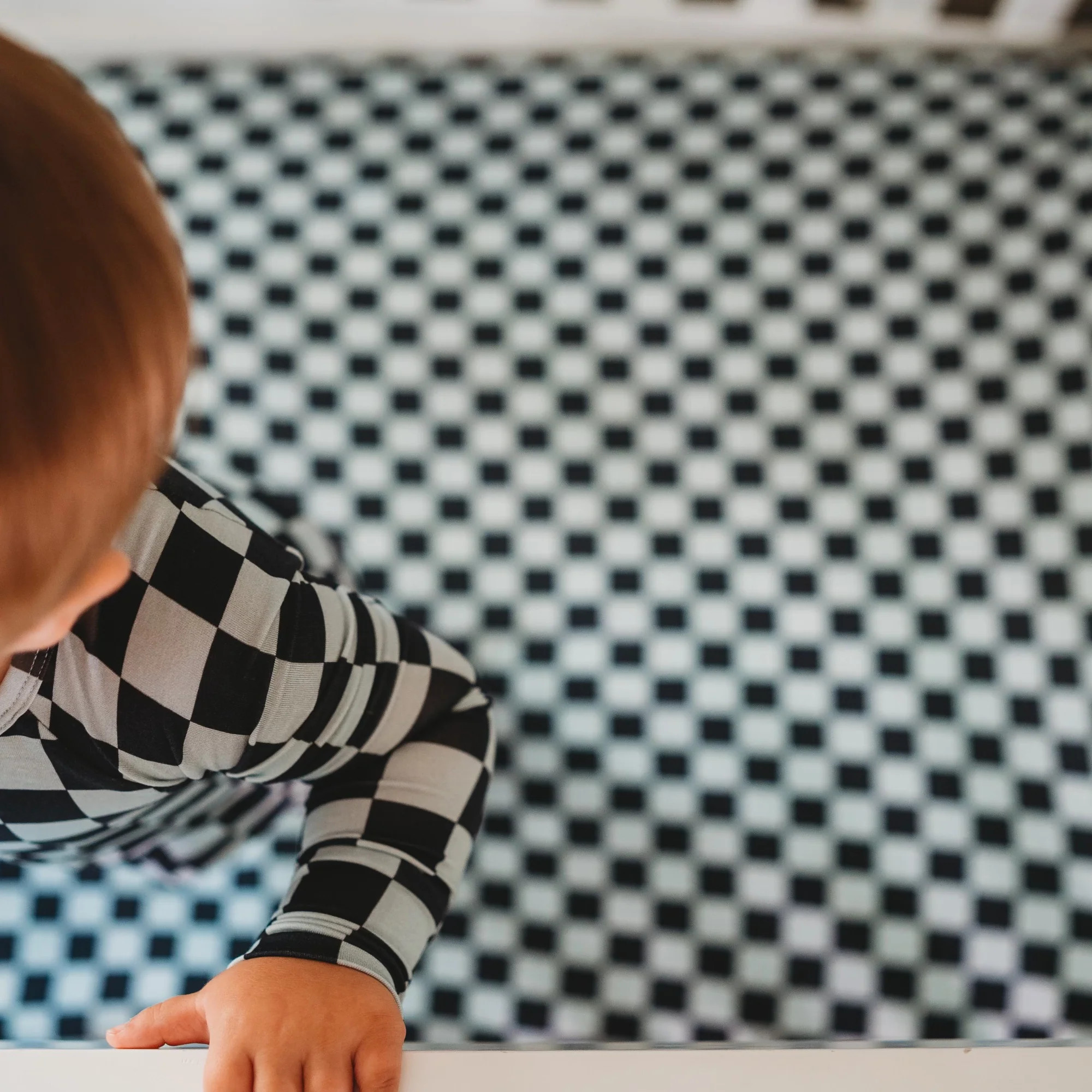 MIDNIGHT CHECKERS DREAM CRIB SHEET | Dream Big Little Co.