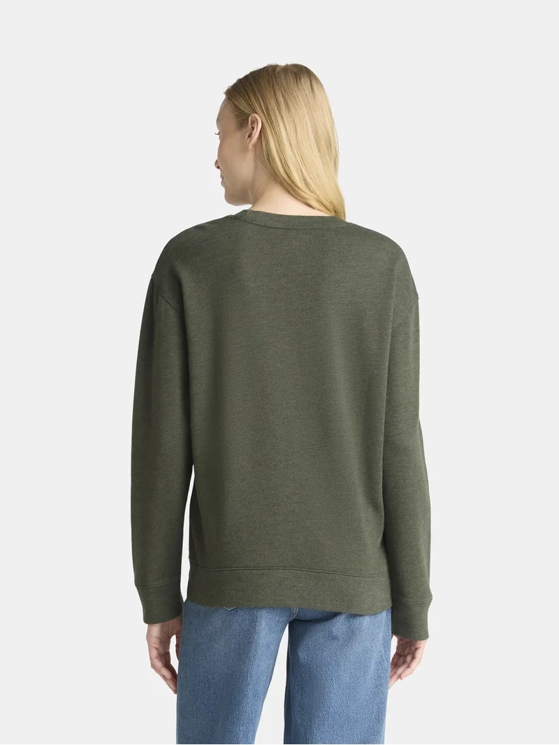Time and Tru Women's and Women's Plus Crewneck Sweatshirt with Long Sleeves, Sizes XS-4X | Walmart (US)