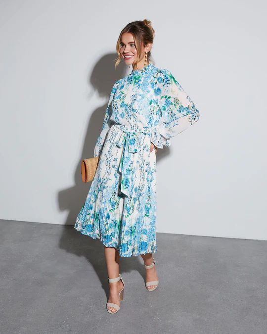 Tempe Floral Ruffle Midi Dress | VICI Collection