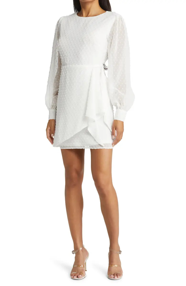 Lulus Much Love Swiss Dot Long Sleeve Cocktail Dress | Nordstrom | Nordstrom