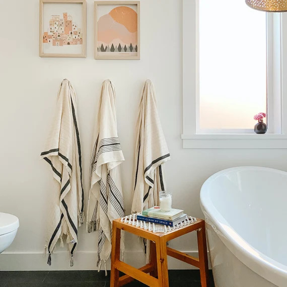 Turkish Towel Zebrine Beach Bath Travel Peshtemal Fouta Sarong Cotton Towels | Etsy (US)