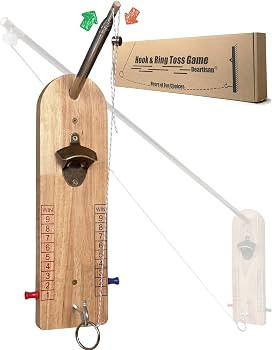 Hook and Ring Toss Game Bottle Opener Ring Toss Game for Indoor Outdoor Party Man | Amazon (US)