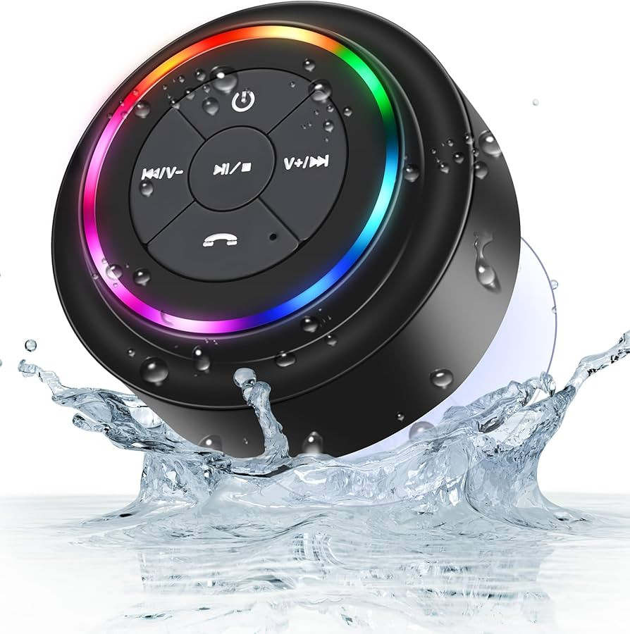 Bluetooth Shower Speaker, Portable Bluetooth Speakers with LED Light, IP67 Waterproof Outdoor Wir... | Amazon (US)