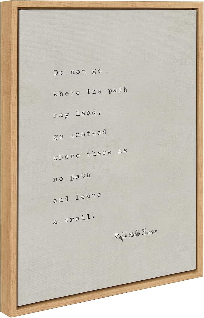 Kate and Laurel Sylvie Emerson Quote Framed Canvas Wall Art by Saint and Sailor Studios, 18x24 Na... | Amazon (US)