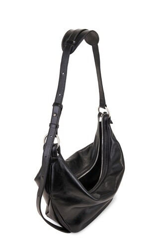 Belted Hobo Medium Bag in Black Glossy Plain | Revolve Clothing (Global)