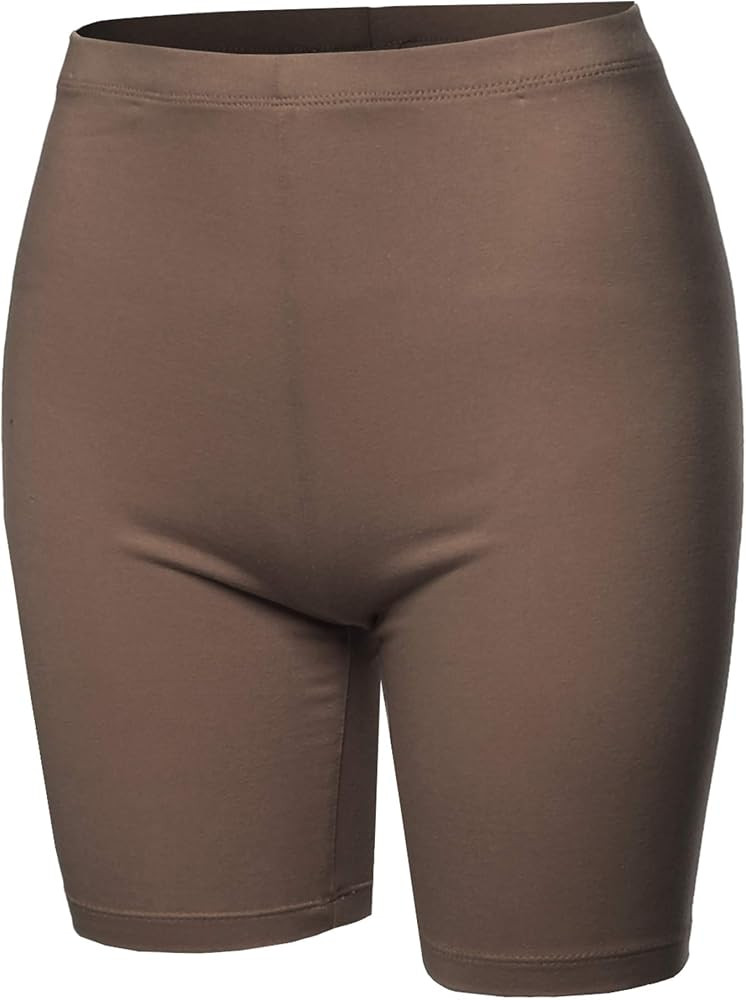Women's Basic Solid Premium Cotton Mid Thigh High Rise Biker Bermuda Shorts | Amazon (US)