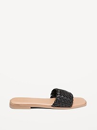 Faux-Leather Woven Slide Sandals | Old Navy | Old Navy (US)