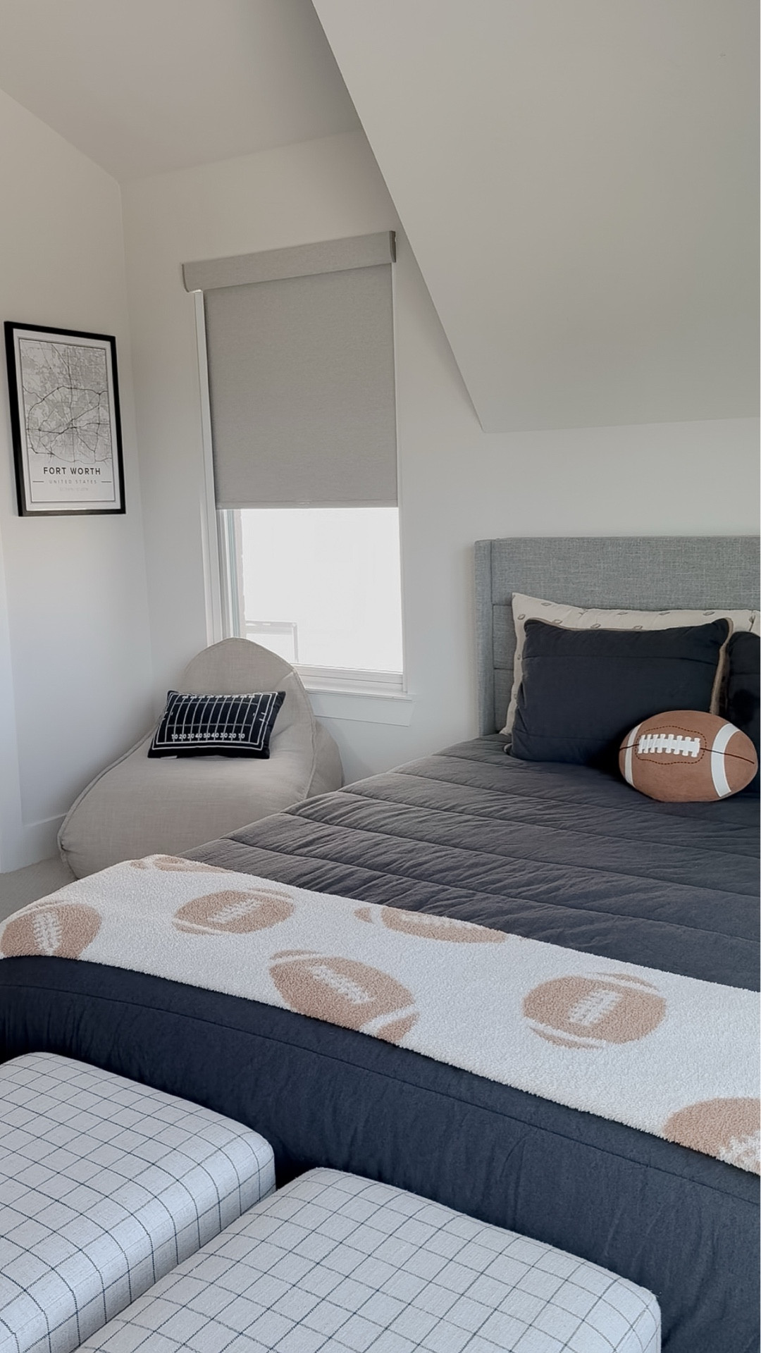 My 10 year old got a room upgrade! 🖤🏈🏀 still a work in progress but I love mixing the old with the new! Everything is linked! #boysroomdecor #boysroominspo #pbteen 

#LTKmomlife #LTKKids #LTKHome