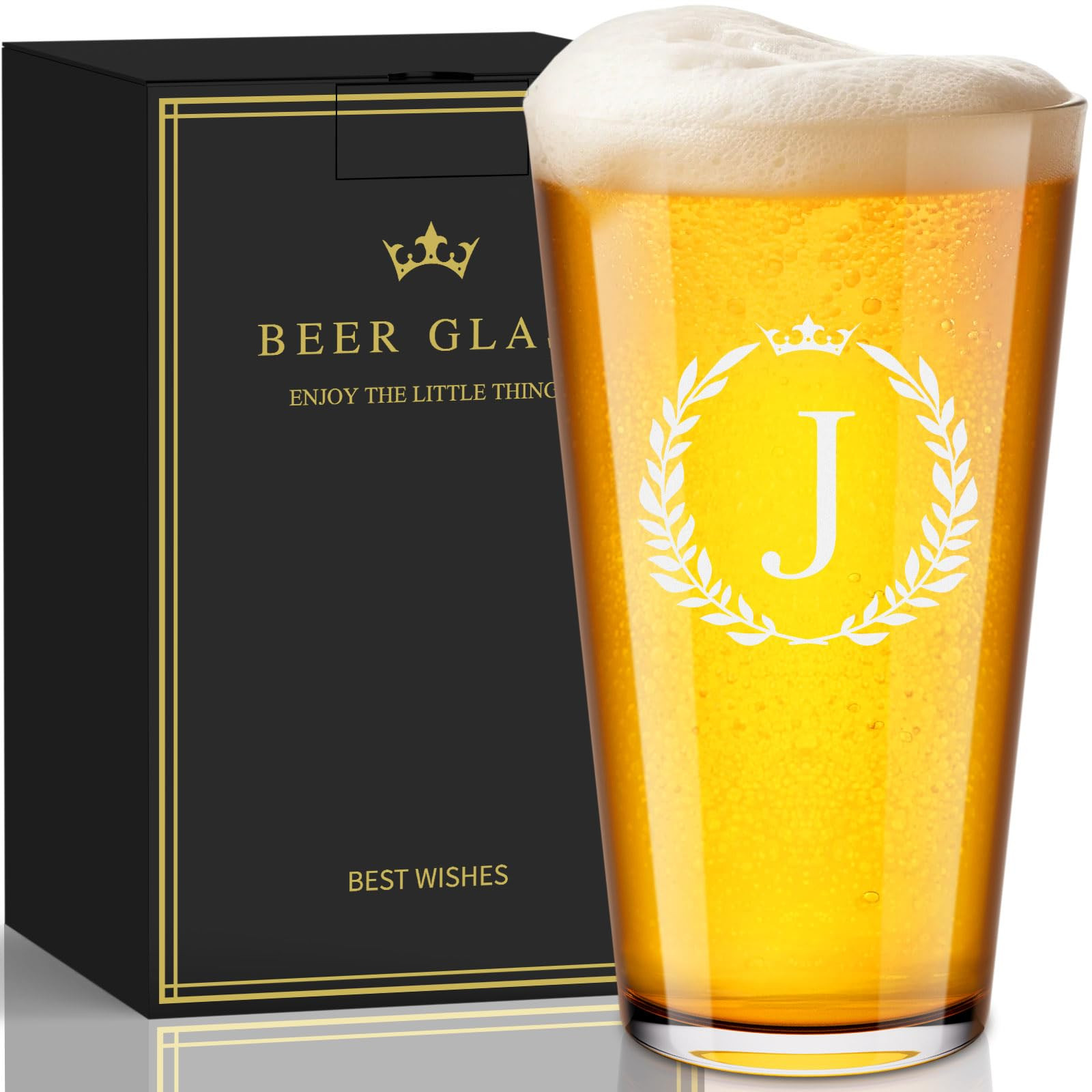 Personalized Beer Glasses Gifts for Men, 16 oz Pint Glasses Monogrammed A-Z Drinking Glass Cups C... | Amazon (US)
