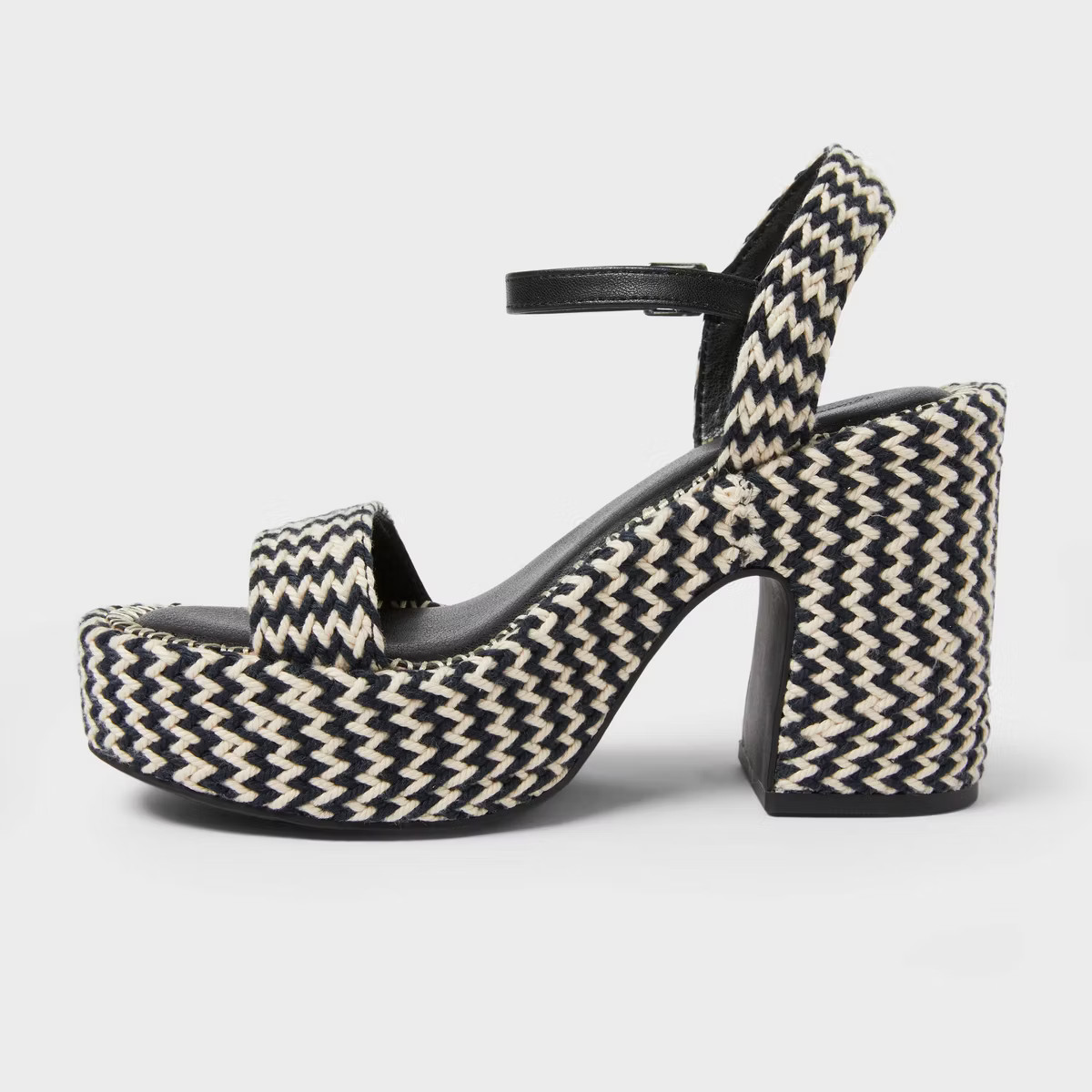 Women's Madeline Woven Platform Sandal Heels with Memory Foam Insole - Universal Thread™ Black | Target