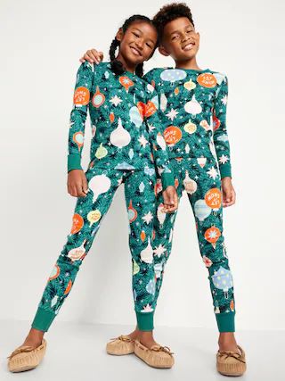 Gender-Neutral Printed Snug-Fit Pajama Set for Kids | Old Navy (US)