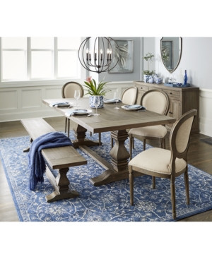 Tristan Trestle Dining Furniture, 6-Pc. Set (Trestle Dining Table, 4 Side Chairs & Bench), Created f | Macys (US)