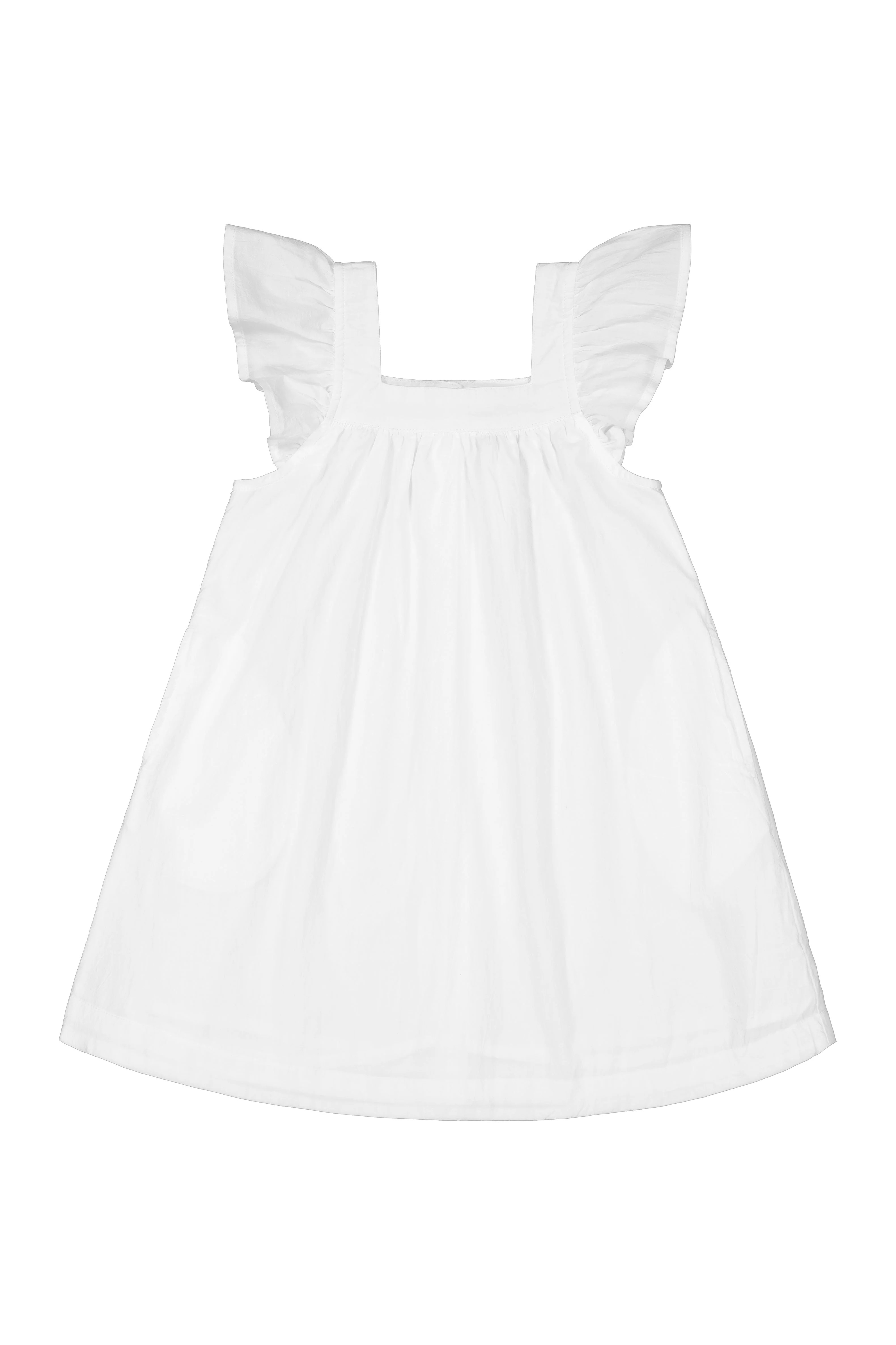 Girls Harriet Lounge Dress - White Washed Cotton | Piyama US