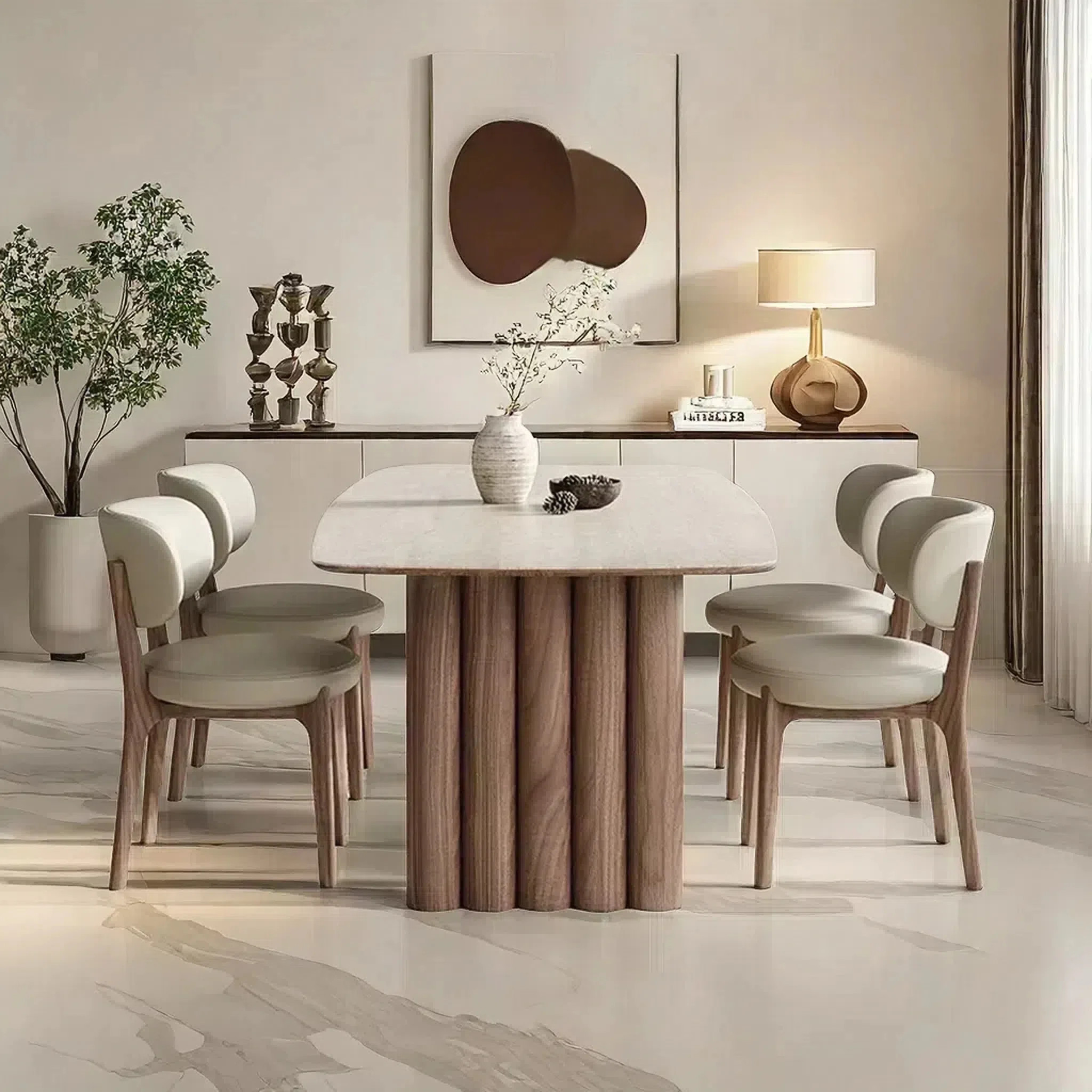 Rectangular rock plate dining table and chair set | Wayfair North America