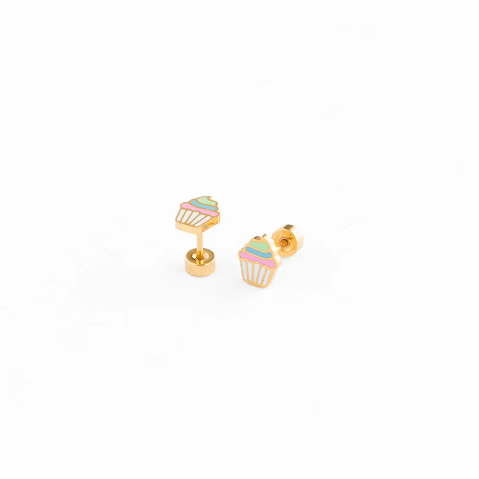 Enamel Cupcake Stud Earring | Pip Pop Post