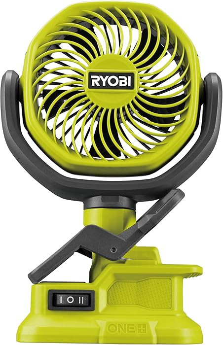 RYOBI 18V ONE+ Cordless RCF18-0 10cm Clamp Fan (Bare Tool), Hyper Green | Amazon (US)