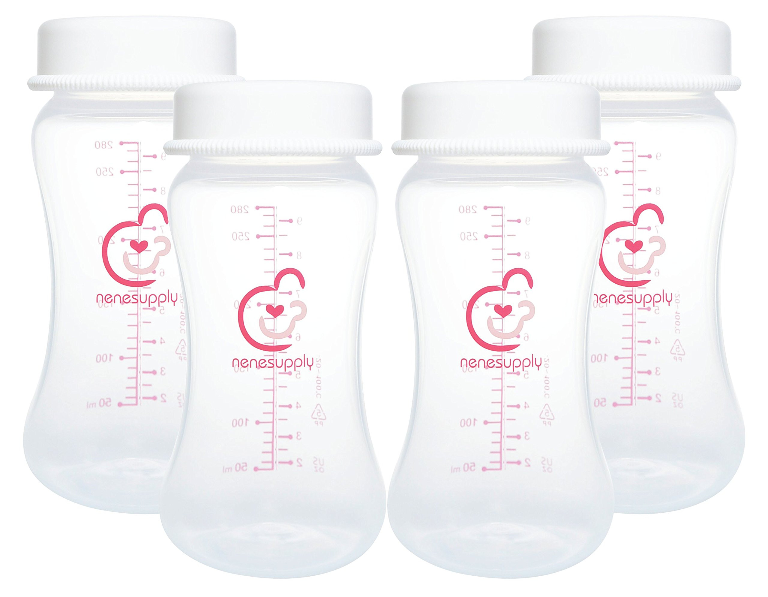 Nenesupply 9oz 4 Count Wide Neck Breast Pump Bottles Use as Bottles for Pumping with Spectra S1 S... | Amazon (US)