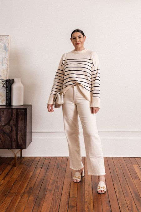 February Capsule! 30 outfits for February. 
Find my full capsule here: https://bit.ly/KECapFeb23

I’ve linked the actual pieces here and I’ve shopped around for super similar pieces below!

MADEWELL WIDE LEG WHITE JEANS: I am in the 29, they run generously. 

AMAZON SWEATER: I’m linking the similar one to this Zara one below. I would wear a medium. 