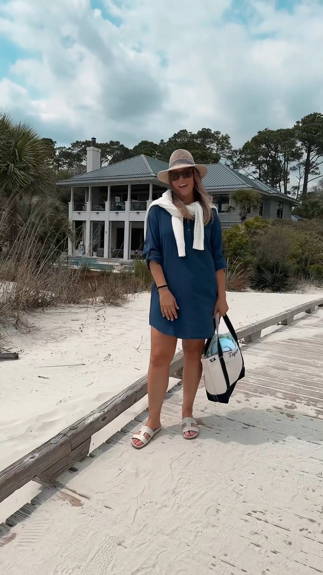 Love this cotton dress! Well made and such a classic piece to use as a coverup or around town! Im wearing size large in navy.

#LTKMidsize #LTKOver40 #LTKStyleTip